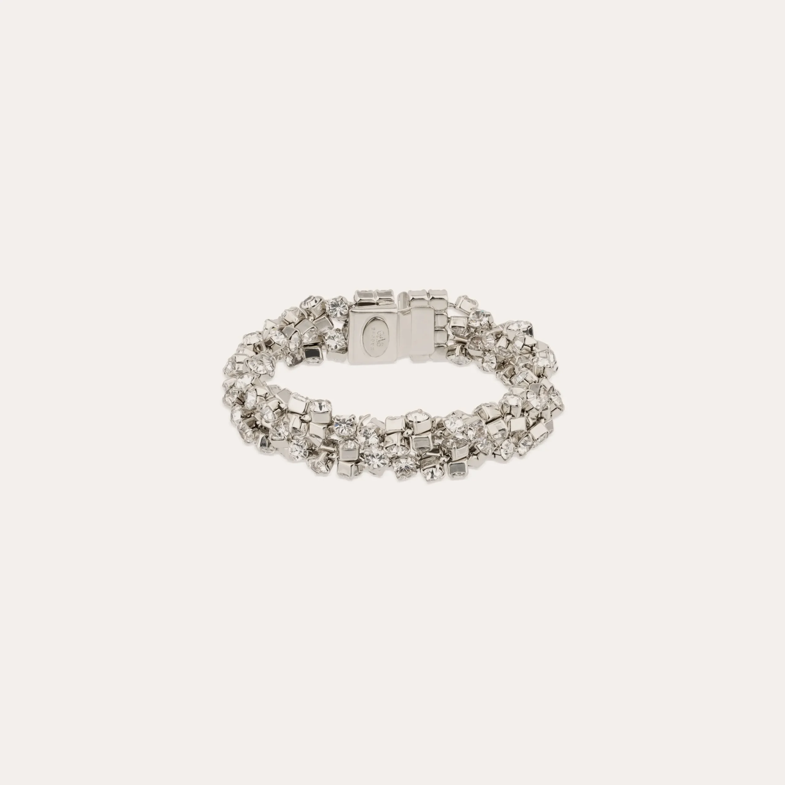 Bracelet Trevise double finition rhodium