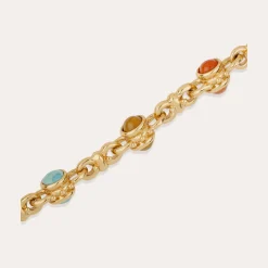 Collier Amarante cabochons multi - Cornaline & Turquoise