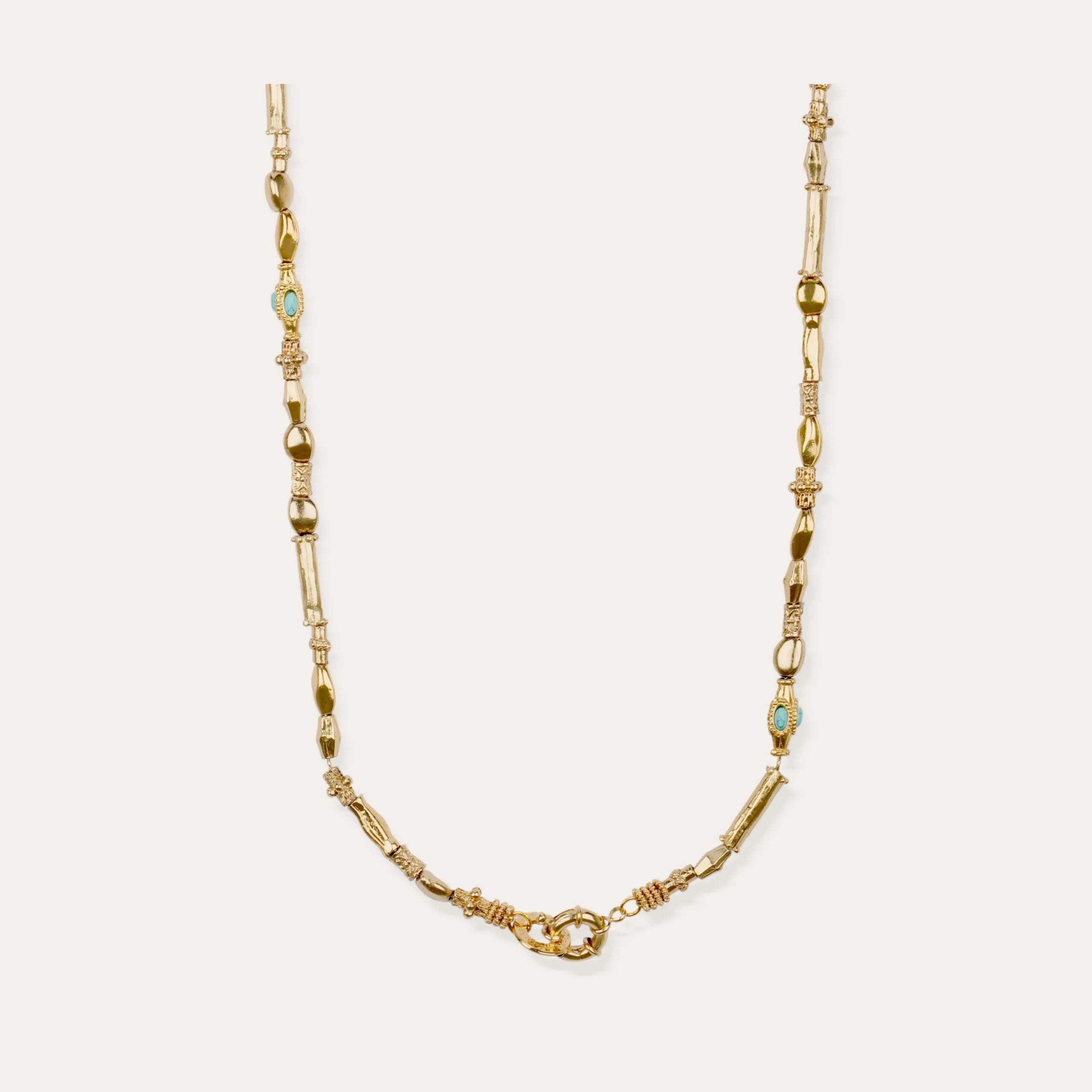 Collier Kali cabochons moyen modèle - Turquoise Matrix