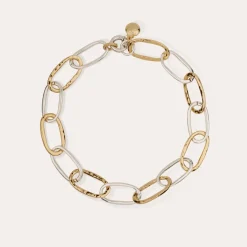Collier Maille Ovale grand modèle bicolore