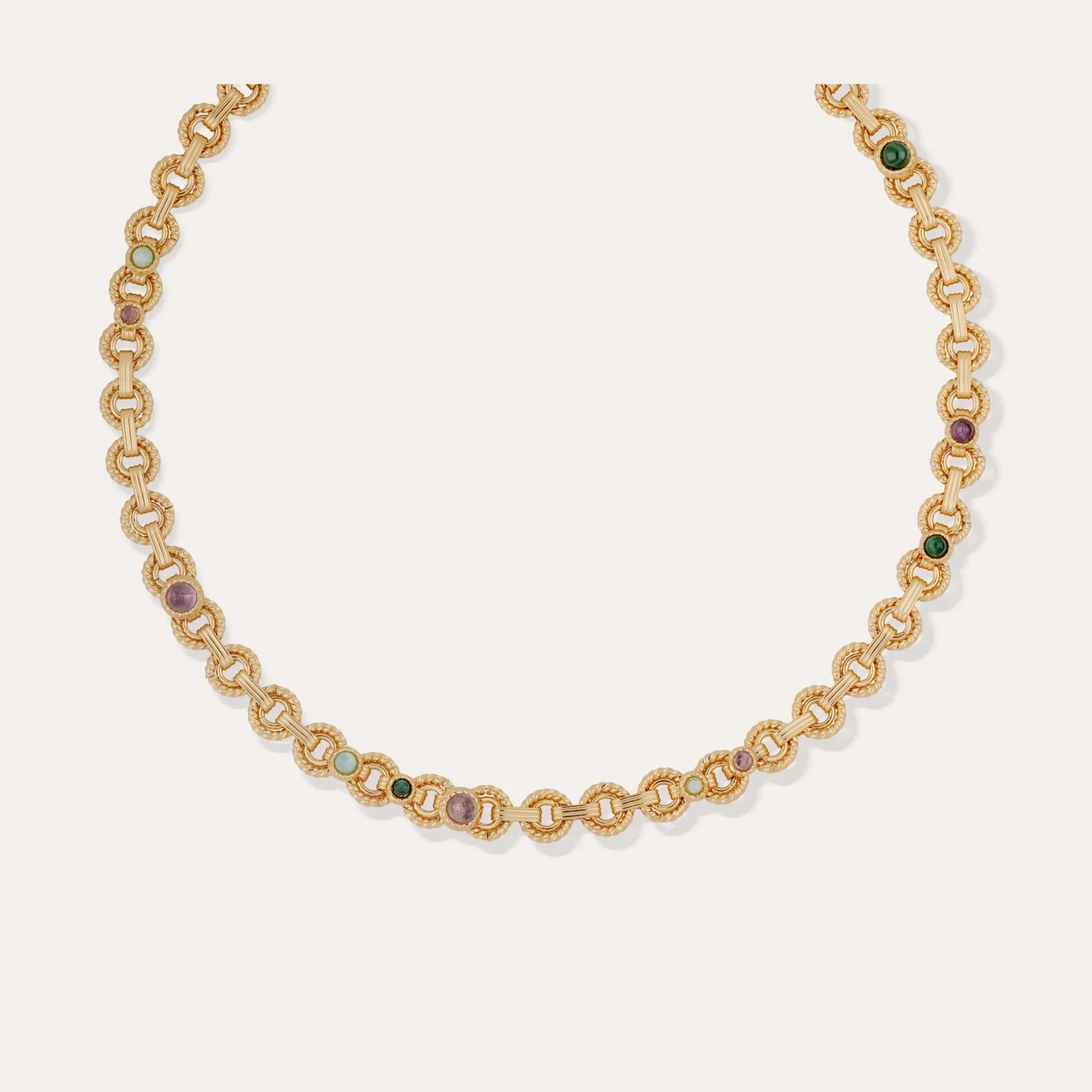 Collier Mistral - Malachite, Amazonite & Améthyste