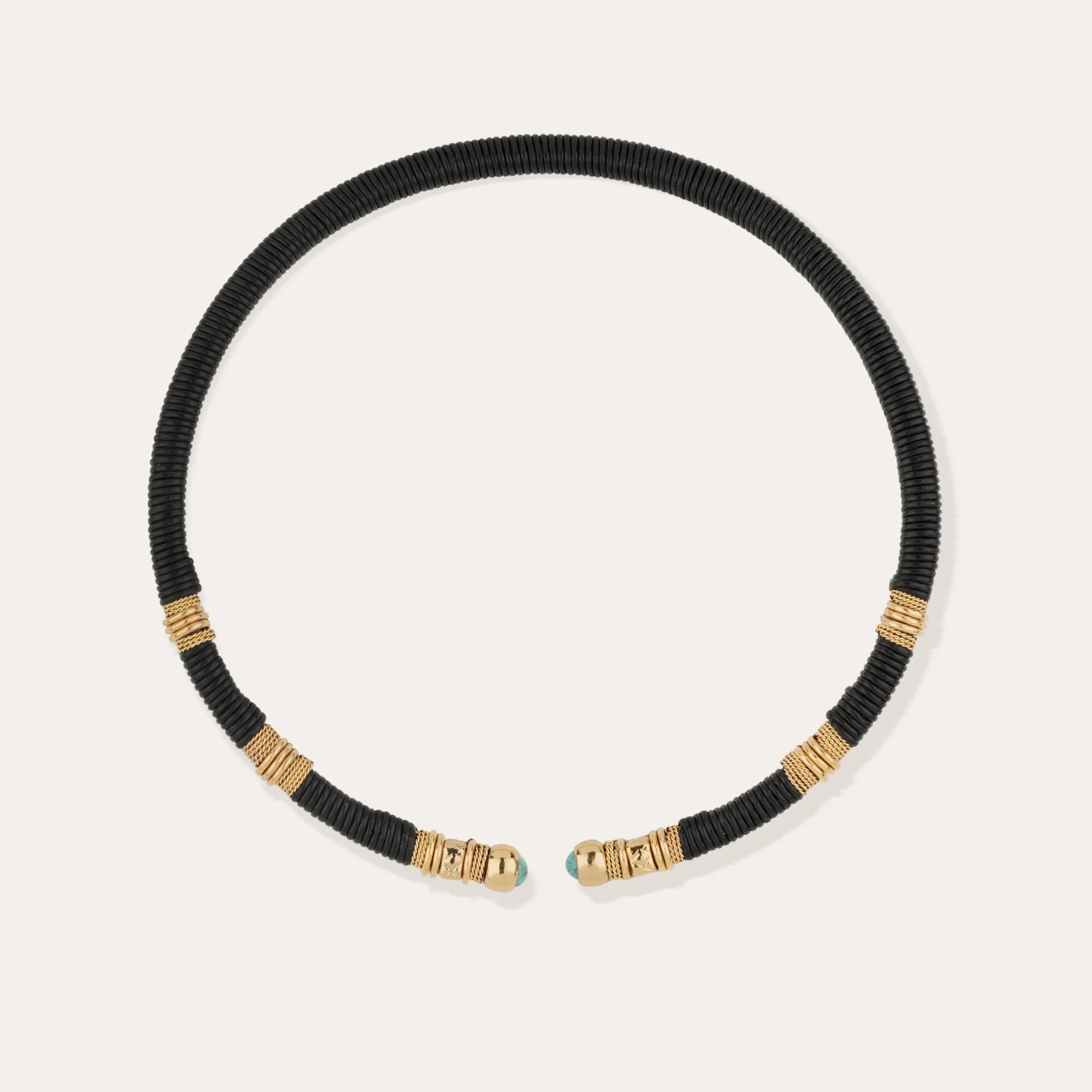 Collier Sari - Cuir & turquoise