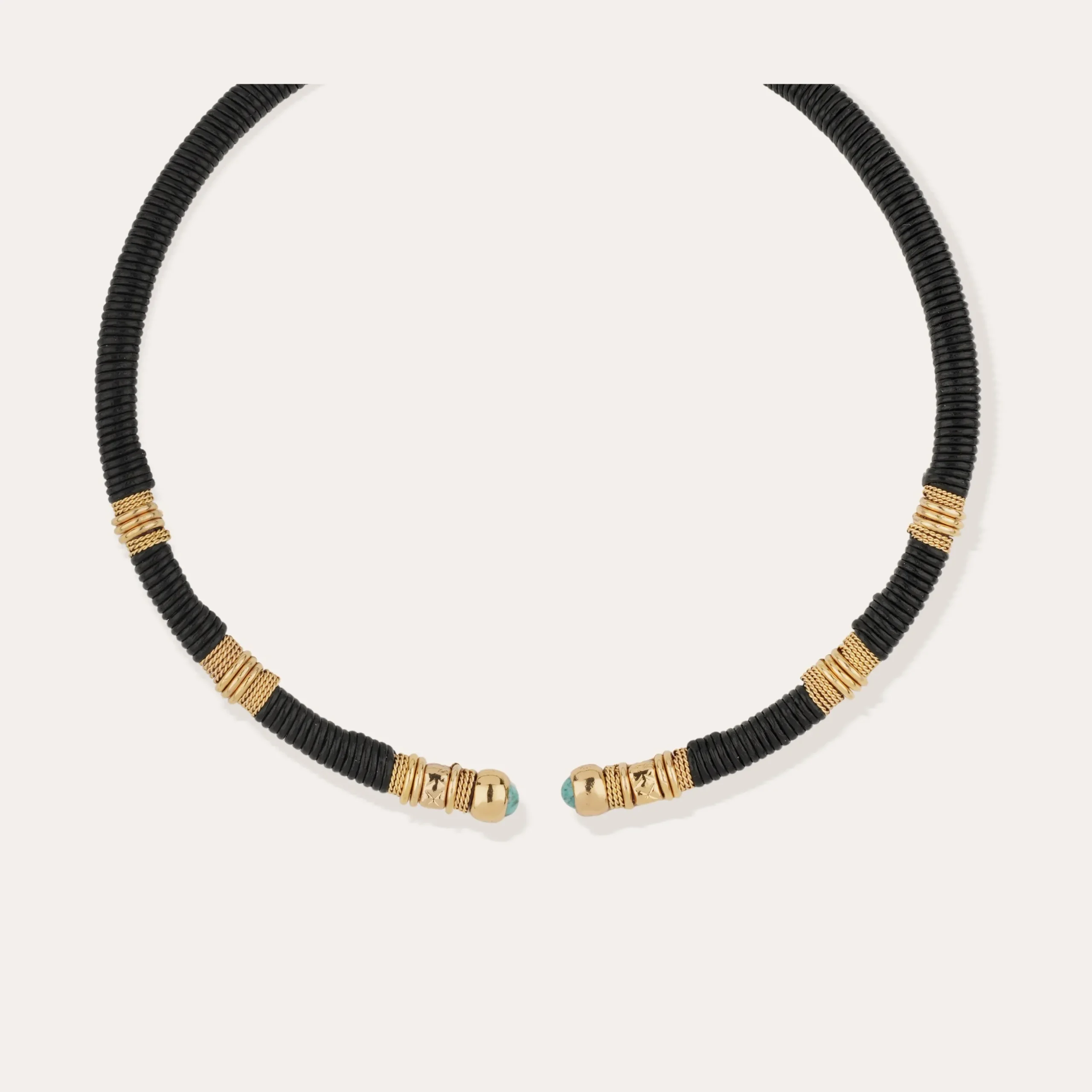 Collier Sari - Cuir & turquoise