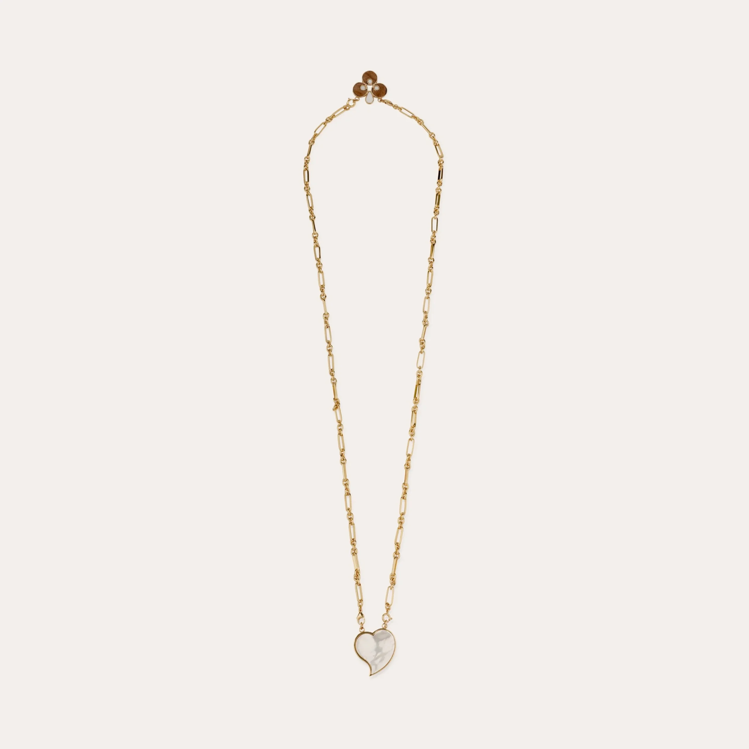 Collier Scapulaire Mirage - Bois & Nacre Blanche
