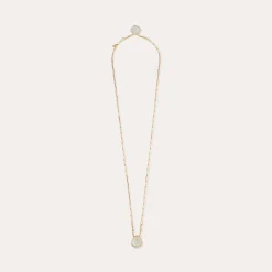 Collier Scapulaire Serti - Cristal & Nacre blanche