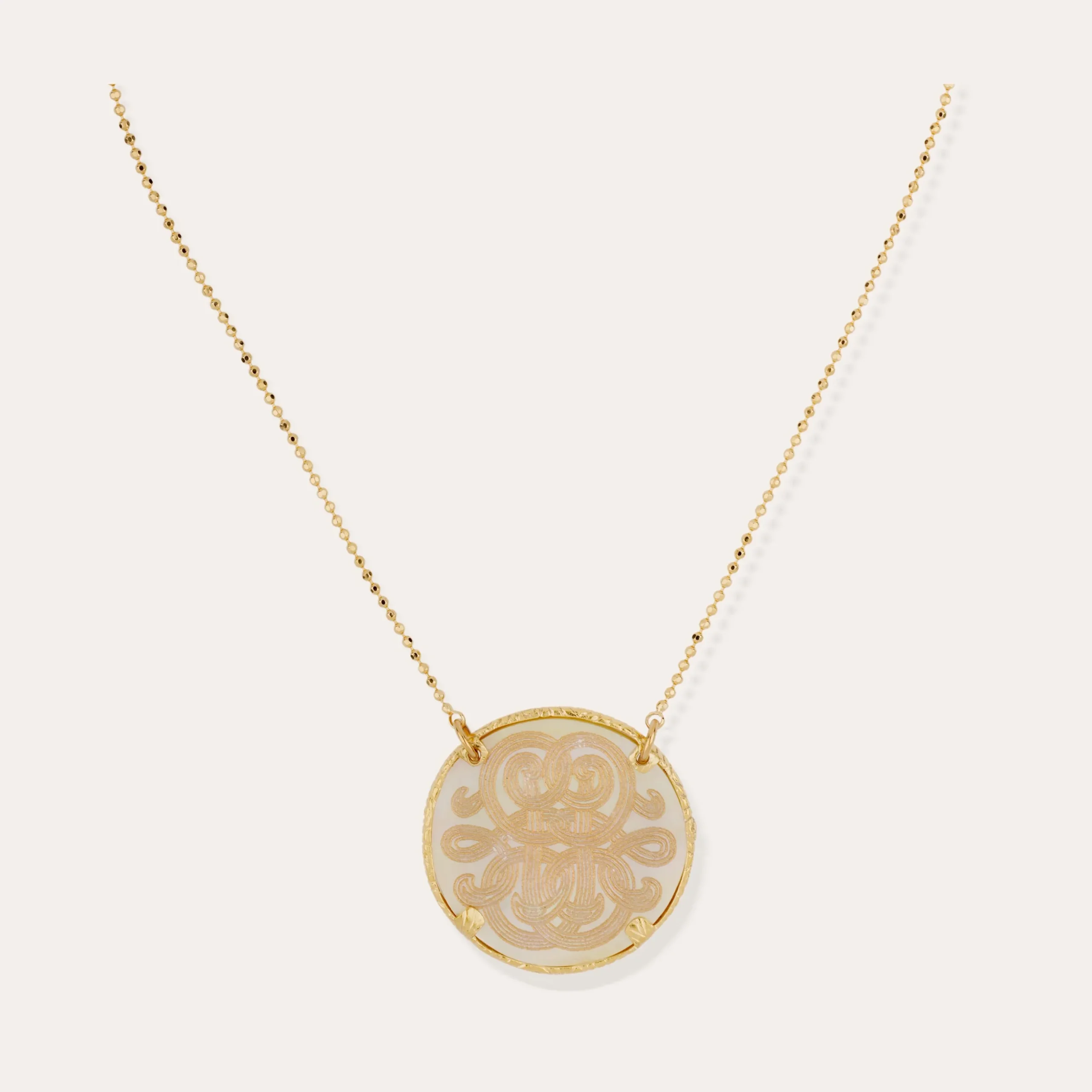 Collier Sun Diva grand modèle - Nacre blanche