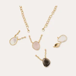 Pendentif serti - Calcite jaune