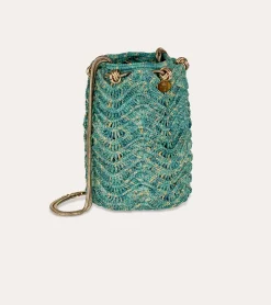 Sac Bourse Palmiers - Turquoise