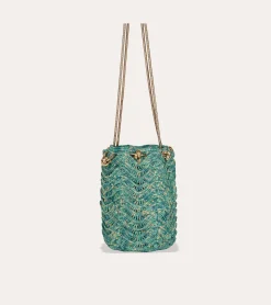 Sac Bourse Palmiers - Turquoise