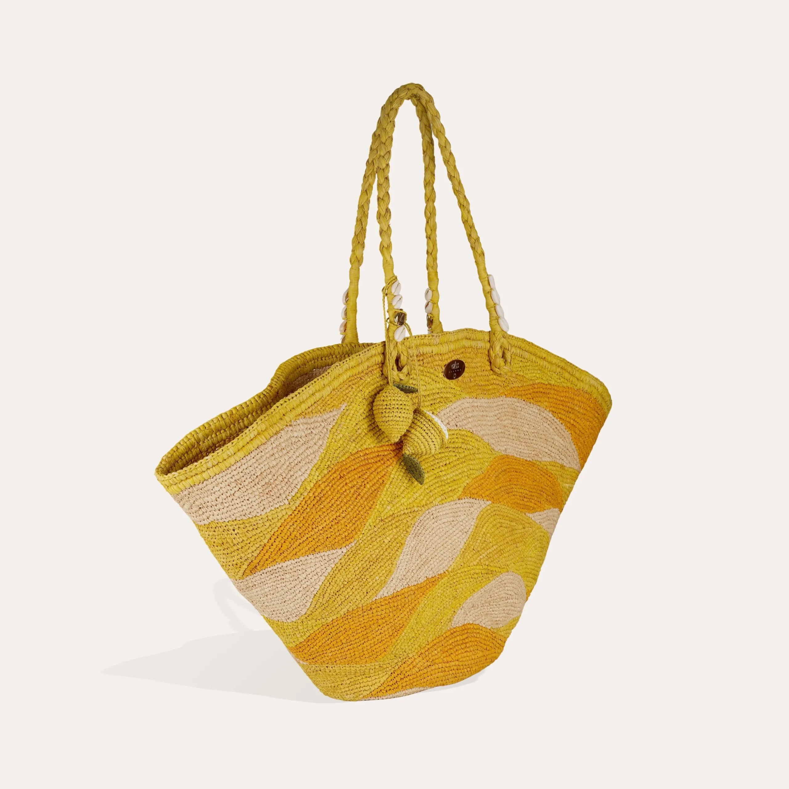 Sac panier Les Salins raphia - Moutarde