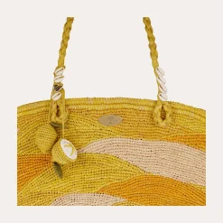 Sac panier Les Salins raphia - Moutarde