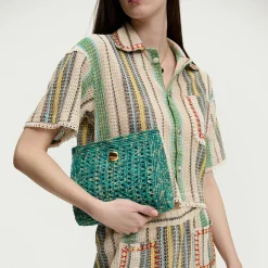 Sac pochette Les Canoubiers - Turquoise
