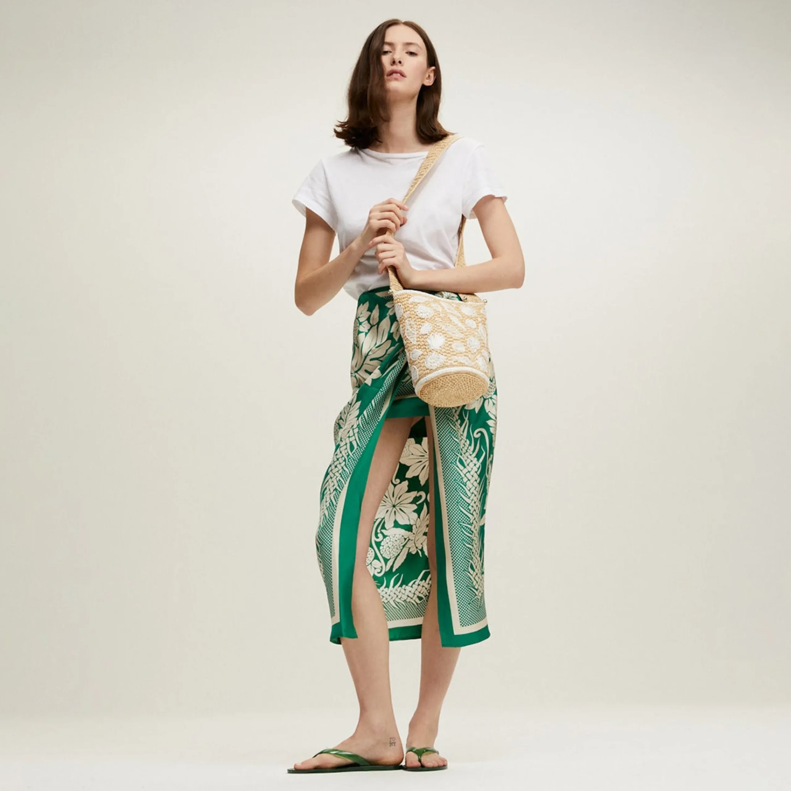 Sac seau Tahiti raphia